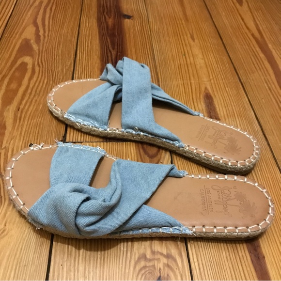 Los Angeles Jellypop Shoes Blue Denim Slip On Sandals, NWOT, 9.5 - Picture 8 of 8